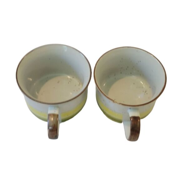 Vintage Lunch Mates Sunrise Cultura Collection Stoneware Soup Mug Set Of Two - Picture 4 of 5